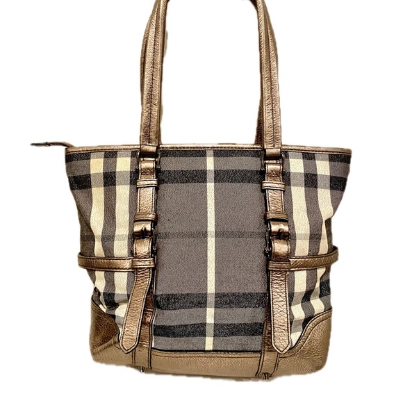 Burberry Shimmer Check Tote Hand Bag - Picture 1 of 13